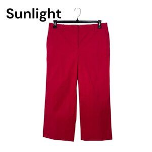 Talbots Chelsea Womens Mid Rise Straight Leg Cropped Pants SZ 10 Magenta